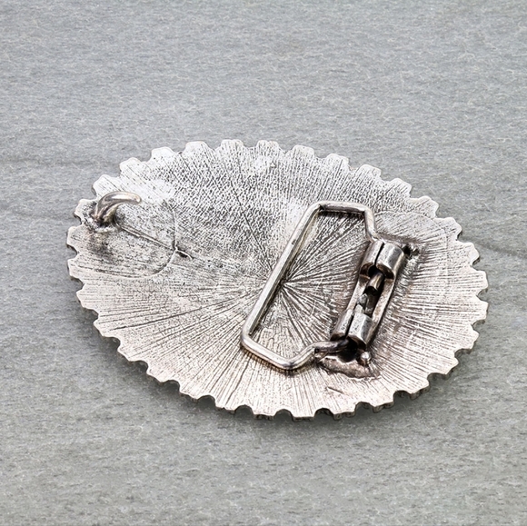 NWT Western Silver Floral Rhinestone Belt Buckle